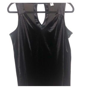 Black velvet tank blouse
